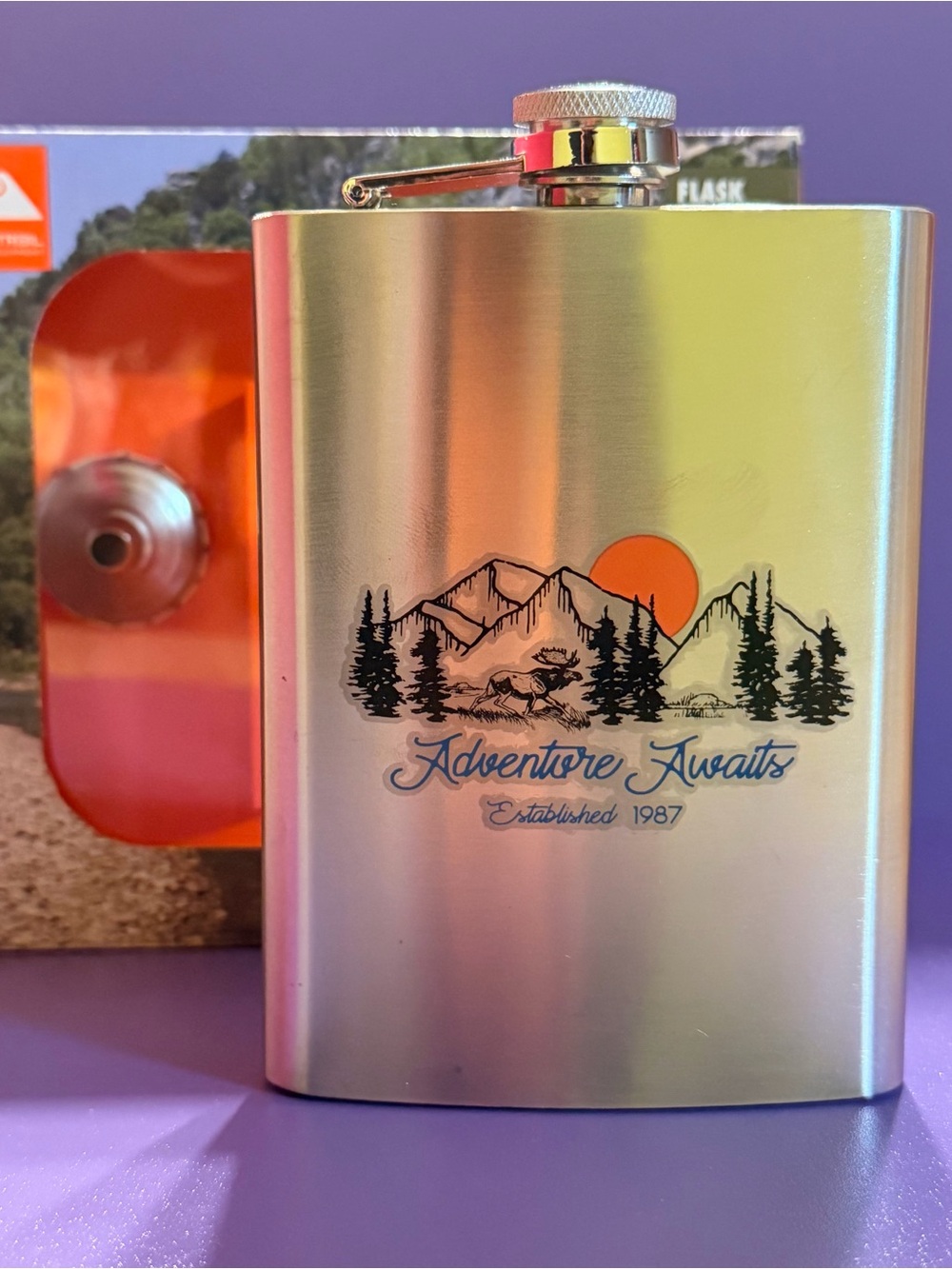 Ozark Trail Silver Flask with Orange Accent